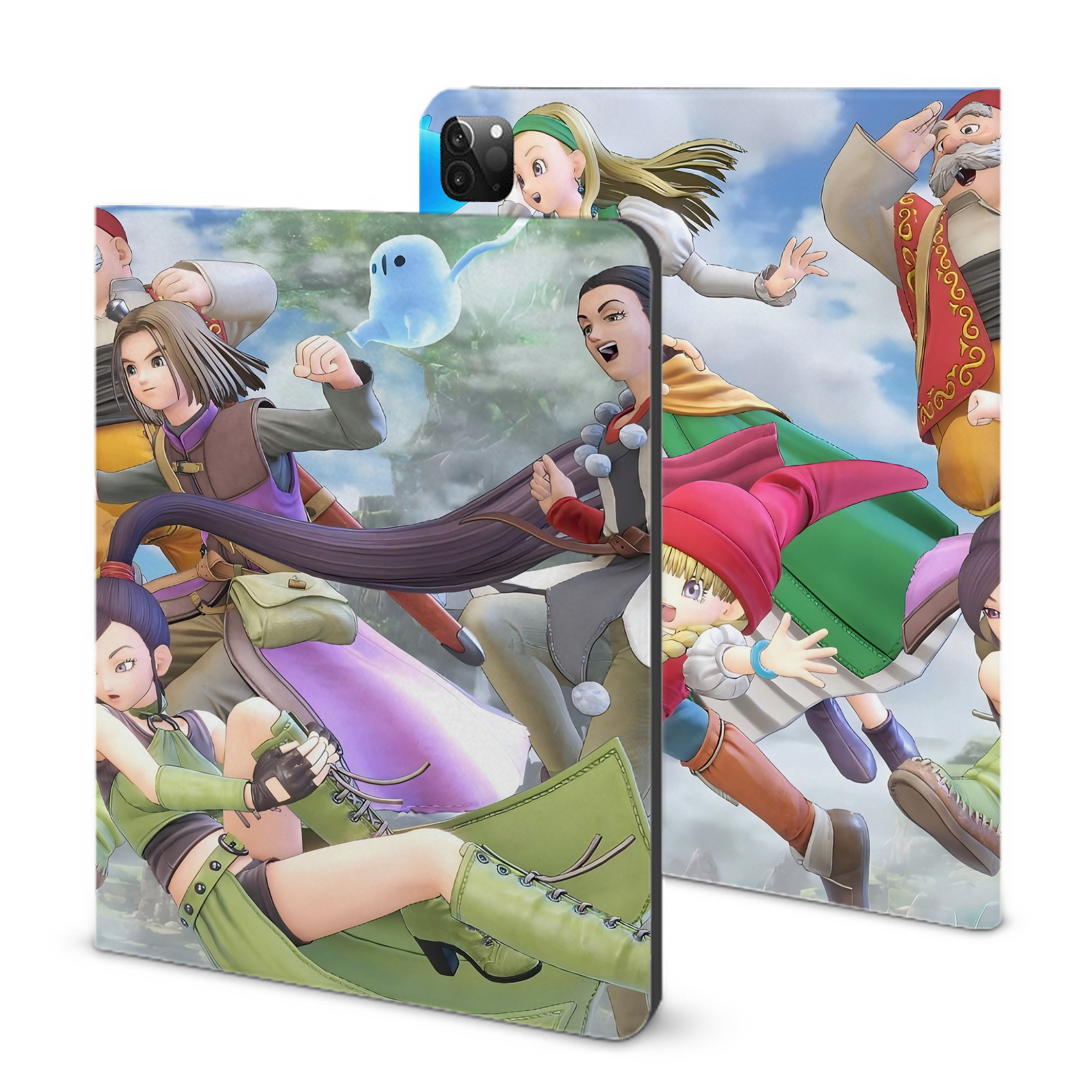 （画像用） ドラゴンクエスト Doragon Kuesuto Dragon Quest IPadケース ペンホルダー付き ブックスタイルデザイン